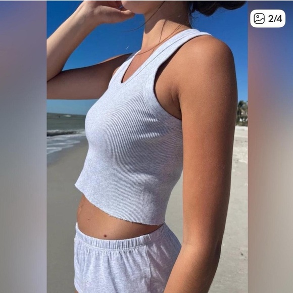 brandy melville grey connor tank ribbed - Picture 5 of 8